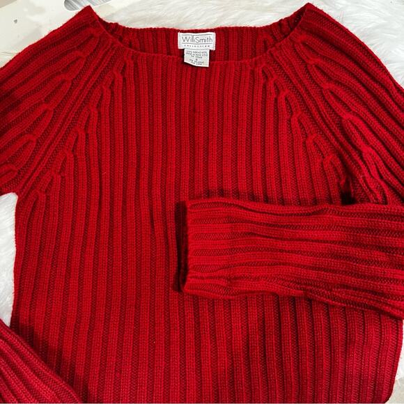 NEW Willi Smith Merino Wool Cable Knit Scoop Neck Chunky Ribbed Sweater Sz S Re… - Picture 9 of 14